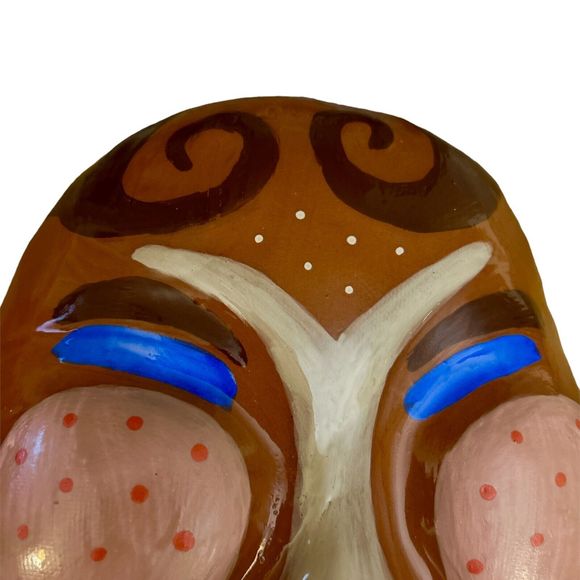 Japanese Sumo Themed Handmade Ceramic Mask - Wall Decor - Picture 5 of 7